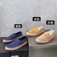 2022 new one legged mens casual shoes are made of imported cowhide and cotton fabric loafers men