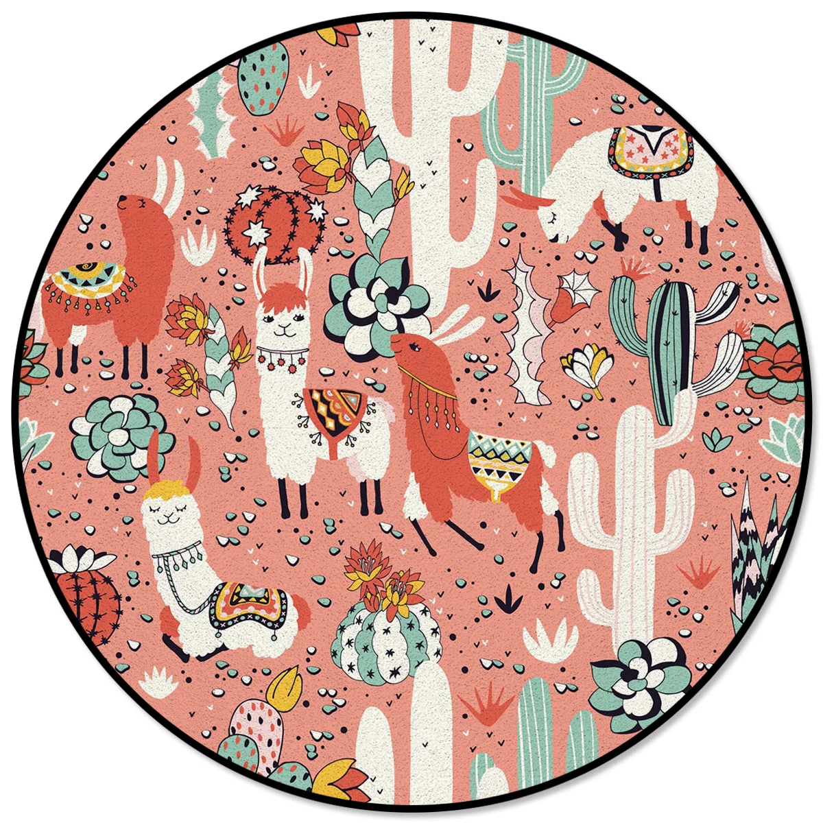 

Цветок кактус розовый Альпака красный иллюстрация коврики и ковры для дома гостиная напольный коврик в комнате Декор для подростков