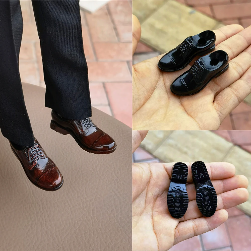 

1/6 Male Soldier Leather Round Head Solid Shoes Fit 12" Action Figure Body Doll