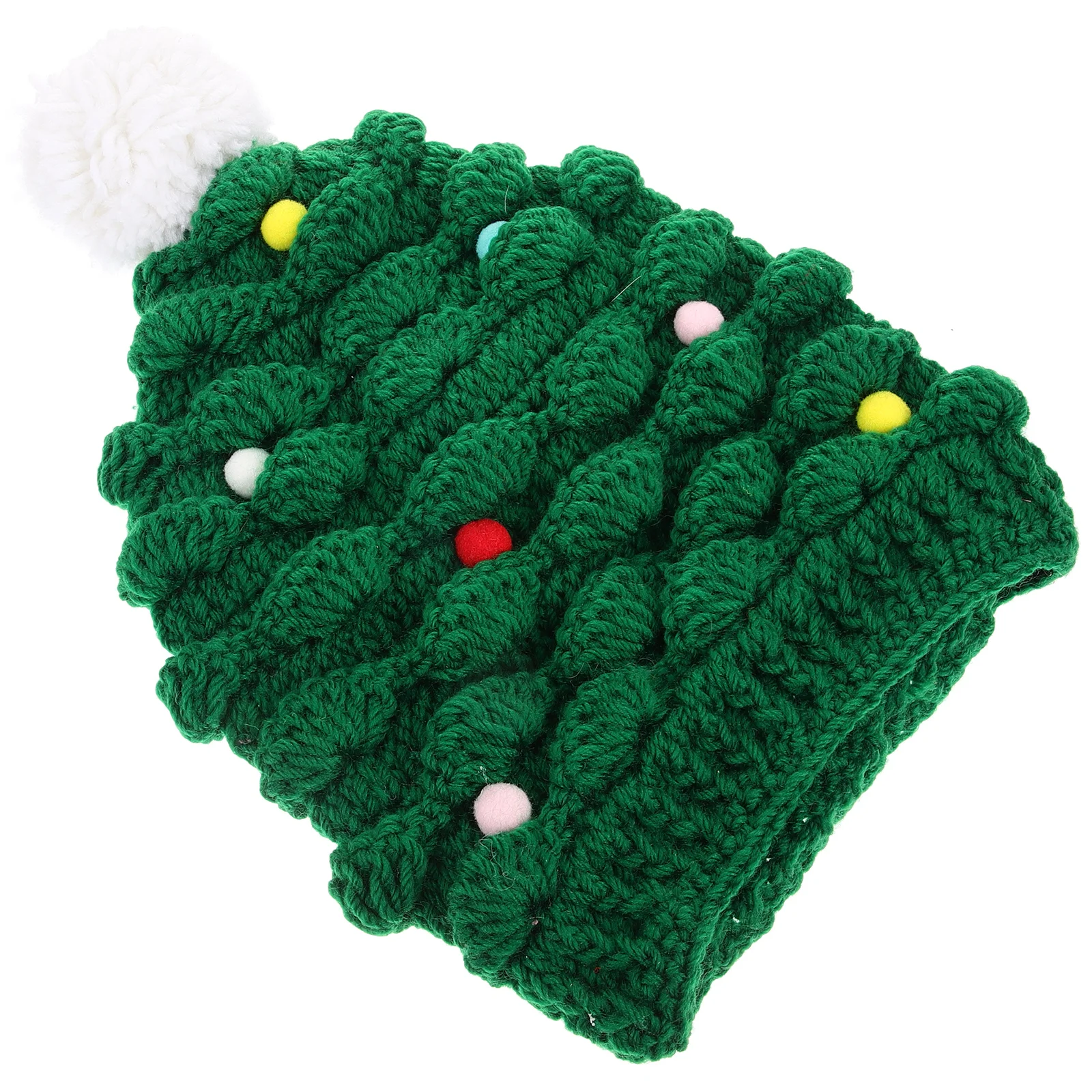 

Winters Knitted Hat Xmas Tree Decorations Hairball Christmas Warm Yarn Knitting Child Hats