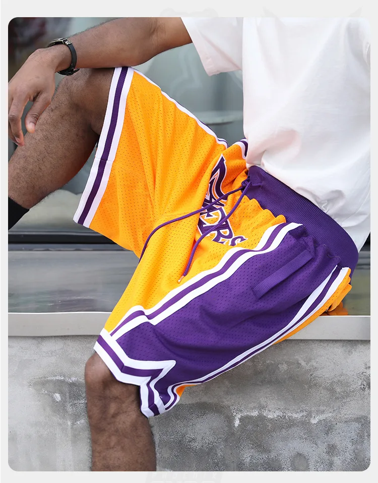 Wholesale just men don embroidery 4 pockets basketball shorts high quality  double layer mesh men's shorts basketball uniform sports shorts From  m.