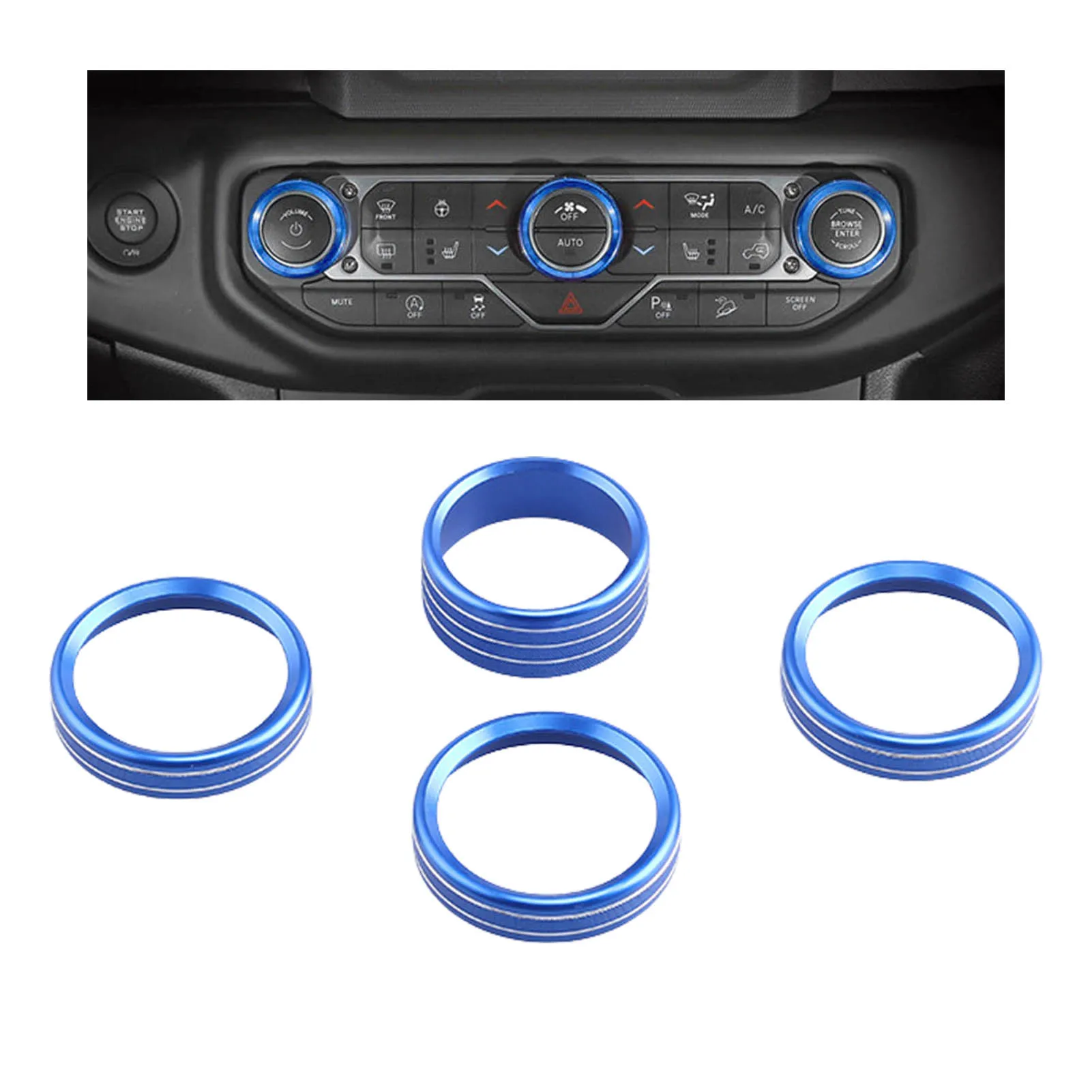 

4 шт., кнопки включения и остановки двигателя для JeepWrangler JL 2018-2021