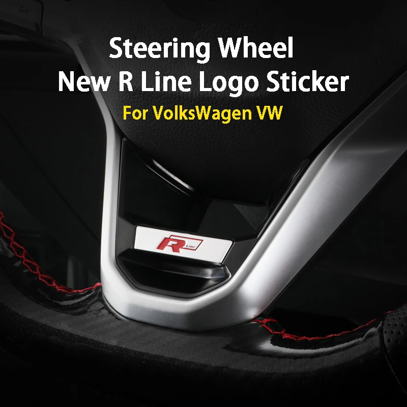 Автомобильный руль R Line блестки чехол Rline значок Декоративные наклейки для VW Golf 7