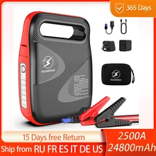 FLYLINKTECH Portable Car Jump Starter with 100W AC Outlet 24000mAh 12V 2500A Battery Booster Pack Auto Fast Charger 3.0 USB port
