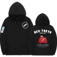 cartoon anime akira neo tokyo double sided print hoodie man vintage manga fashion sweatshirt men women black oversized hoodies