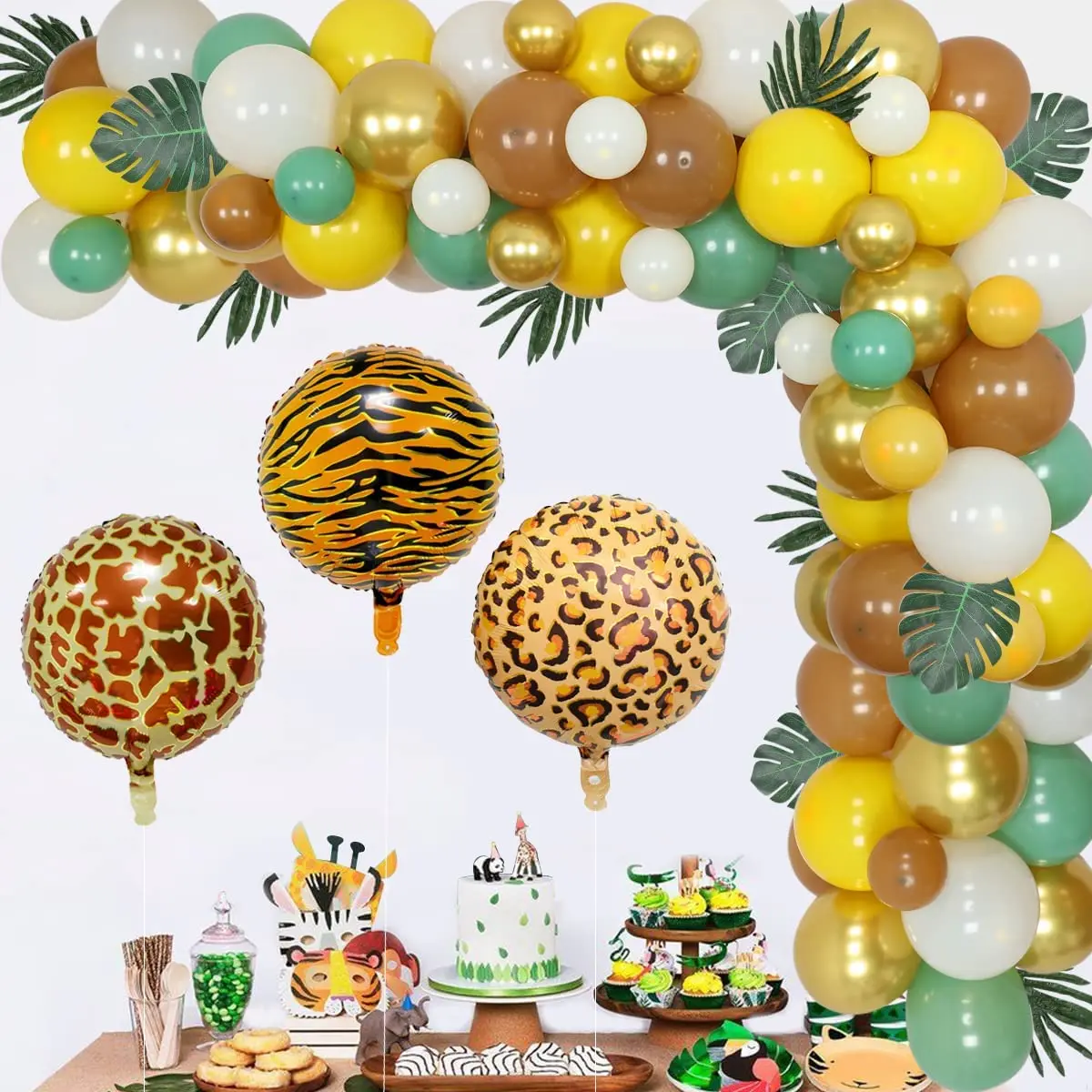 

Funmemoir Wild Jungle Safari Theme Balloon Garland Arch Kit for 1st 2nd 3rd Birthday Baby Shower Party Decorations Supplies