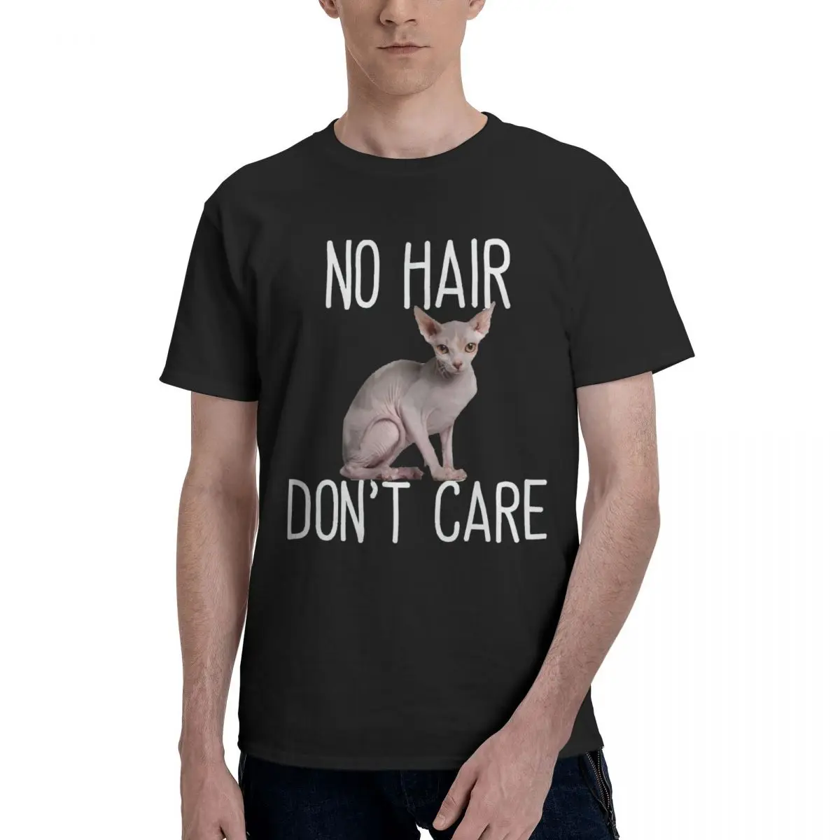 Sphynx Canadian Hairless ELF Cat Original TShirts No Hair Not Care Personalize Homme T Shirt Hipster Tops 6XL