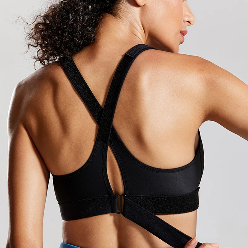 Womens High Impact Sports Bra Lightly Padded Front Adjustable Wireless Underwear Full Cup Support Gym 36 38 40 42 B C D DD E F G