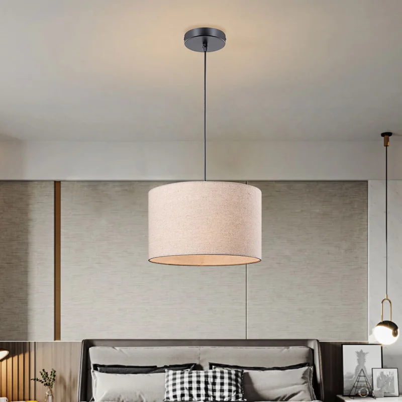 Скандинавский дизайн тканевые потолочные подвесные светильники для гостиной
