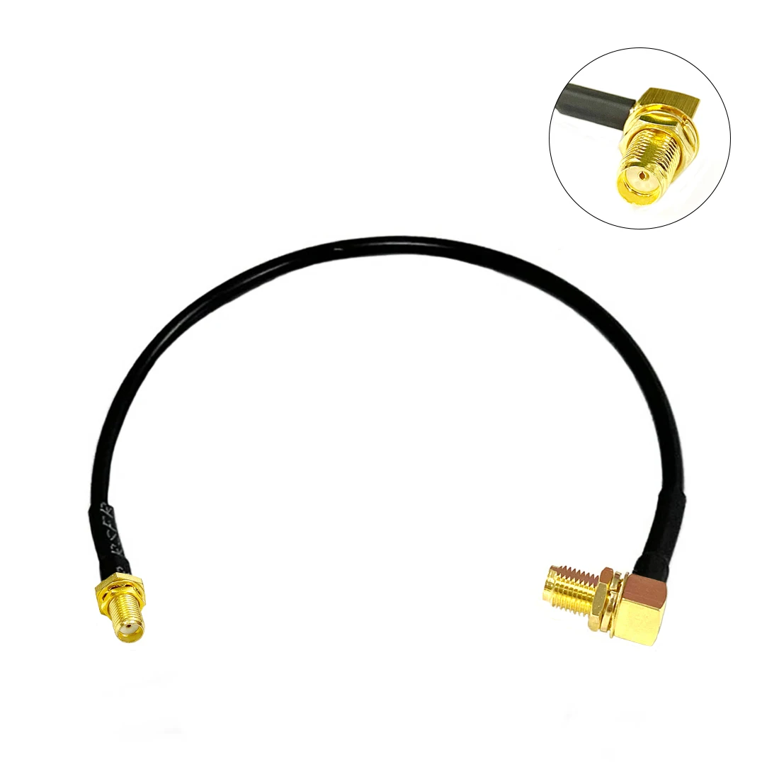 

1pc New SMA Female Jack Nut to SMA Female Jack Right Angle Connector RG174 Cable 20cm 8" Adapter Wholesale Fast Shipping