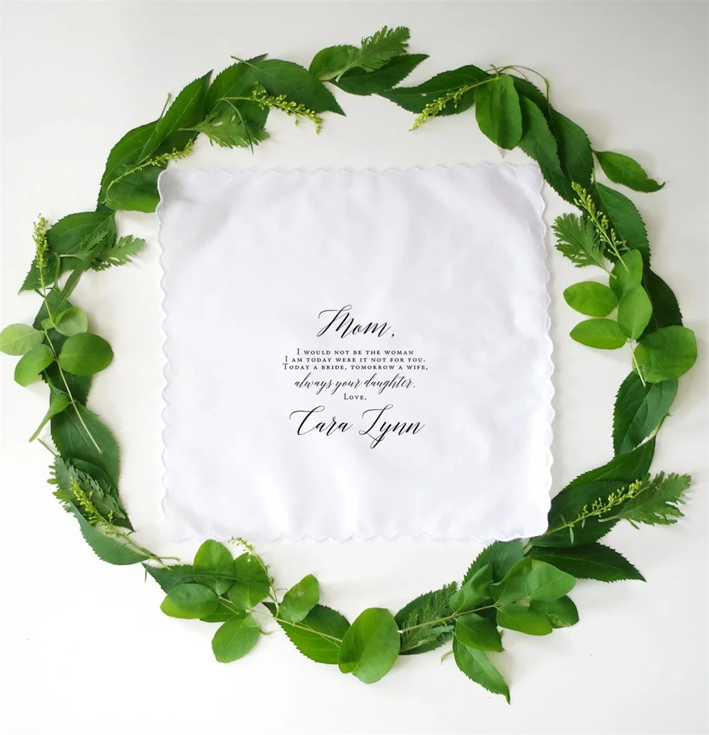 

Mother of the Bride Gift, Wedding Handkerchief Gift, Custom Handkerchief Wedding Gift to Mother, Personalized Gift, Printed Hand