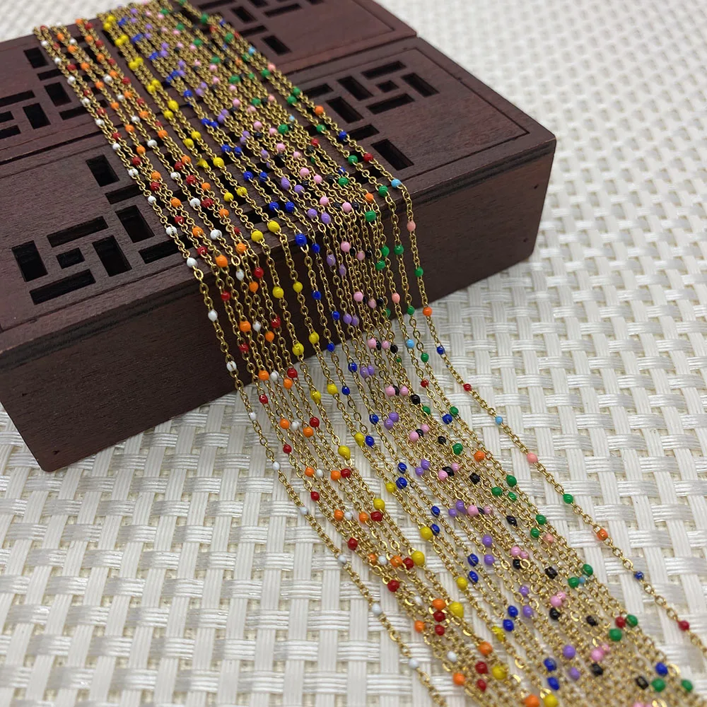 

Exquisite Handmade Gold Color Wire Copper Chain Winding with Rosary Chain To Make DIY Jewelry Necklace Bracelet Foot 1 Meter