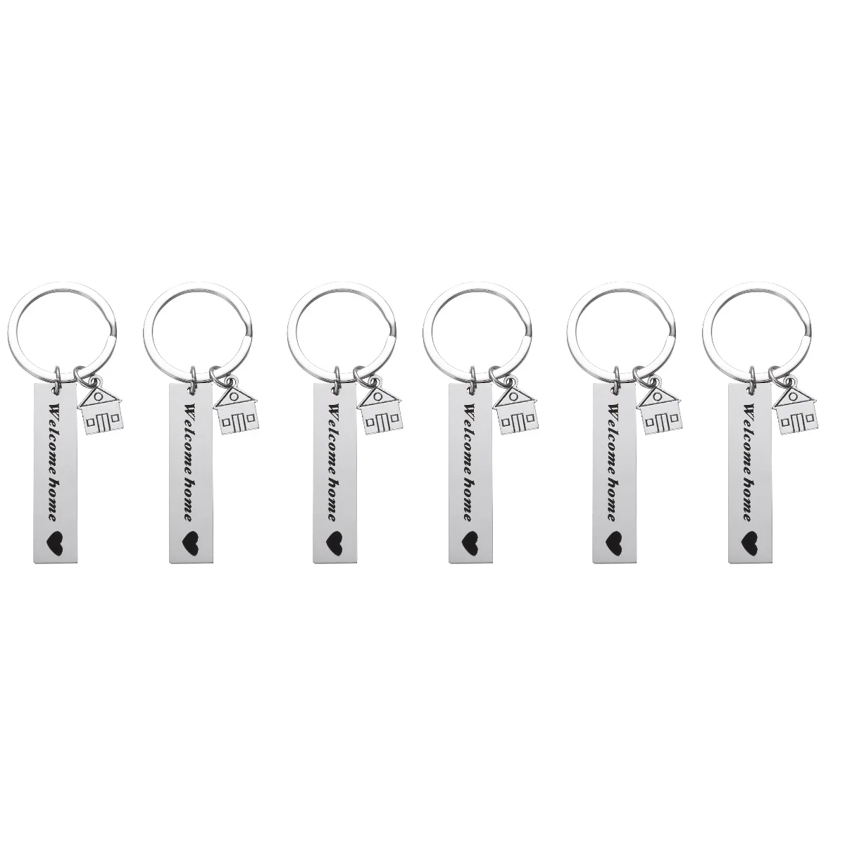 

6 Pcs Homebody Gifts Bag Pendant Charms Commemorate Alphabet Key Ring Funny Keychain Housewarming Key Chain