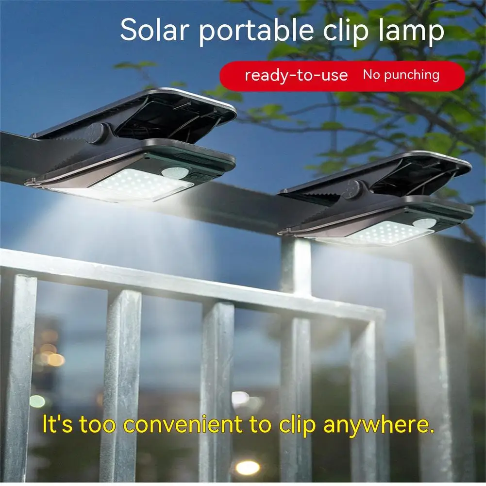 

72 LEDs Solar Lights Outdoor Clip Motion Sensor Lights 4 Modes 3 Mounting Ways IP65 Waterproof Security Light for Fence Deck