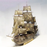 scale 196 pirates of the caribbean black pearl wooden sailboat model kit boy toy
