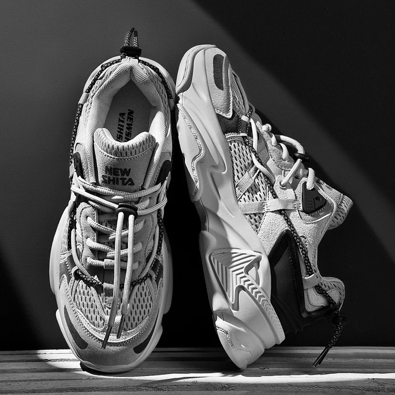 New Summer Running Shoes Men Couple Chunky Sneaker Women Breathable Mesh Sports Shoes Thick Sole Walking Shoes Zapatillas Hombre