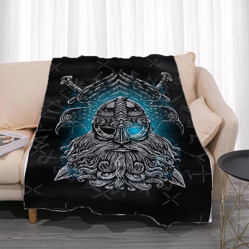 

Fluffy Soft Blankets for Winter Vikings Odins Ravens Muninn Summer Blanket Bedroom Decoration Bedspread on the Bed Throw Fleece