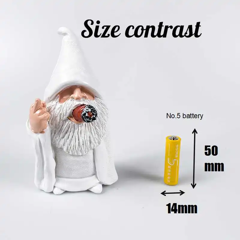 Забавные курительные карликовые садовые скульптуры украшения волшебник