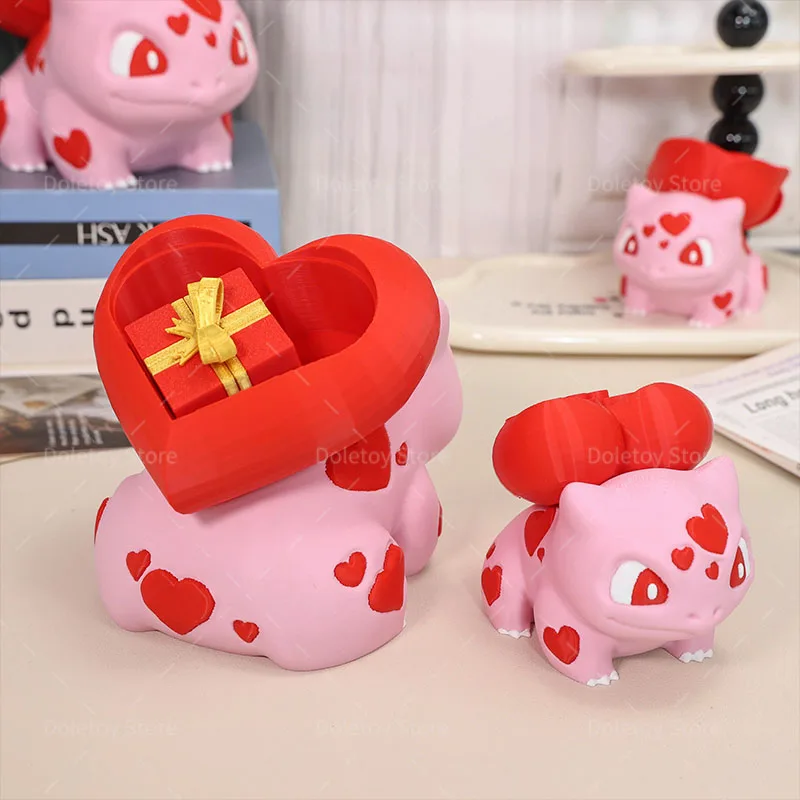 Фото 3D печатная фигурка покемона Kawaii розовое сердце любви/роза/тыква Бульбазавр День святого Валентина Хэллоуин Декор игрушка в подарок для покемона №1