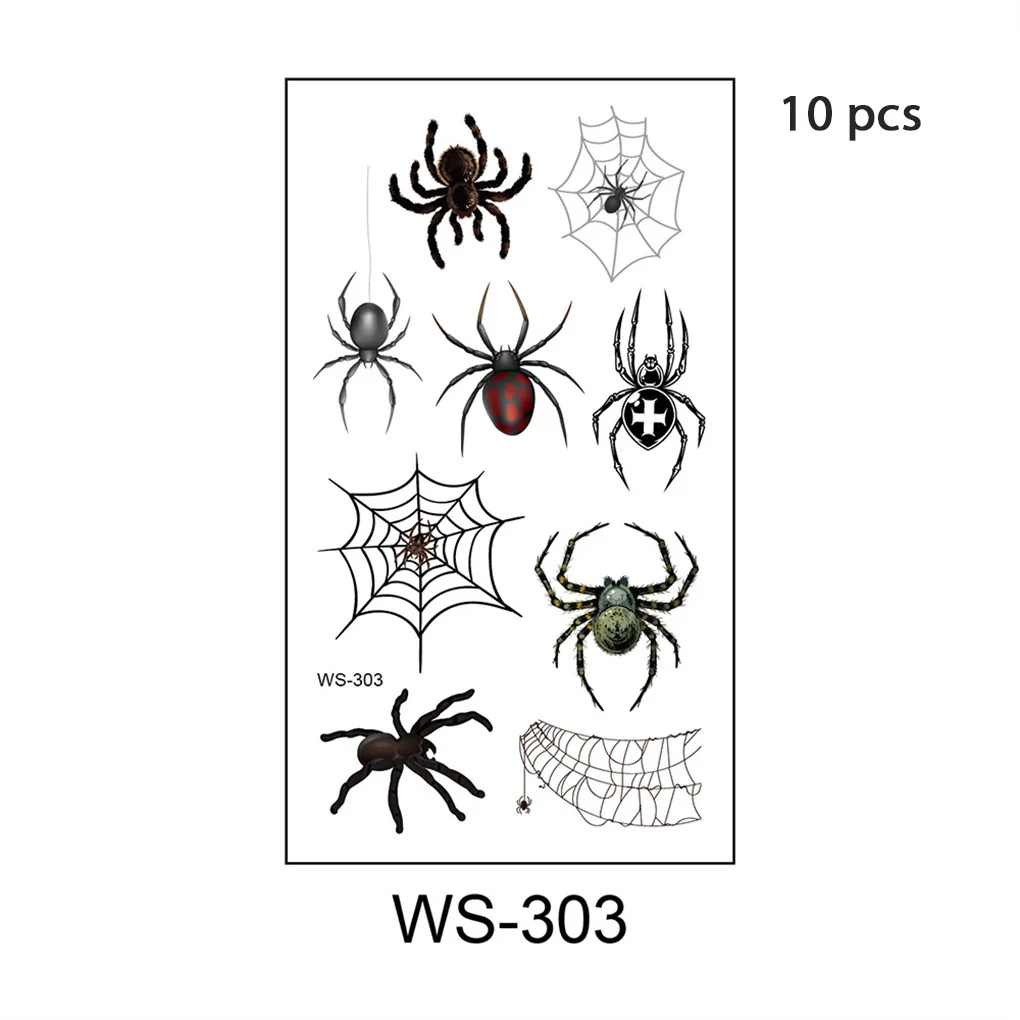 10 шт. наклейки для тату привлекательное украшение паука легкие Переводные