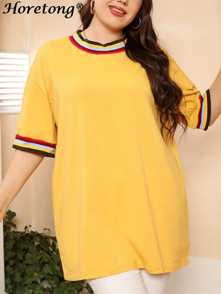 

Женская футболка в полоску, с круглым вырезом и рукавом до локтя