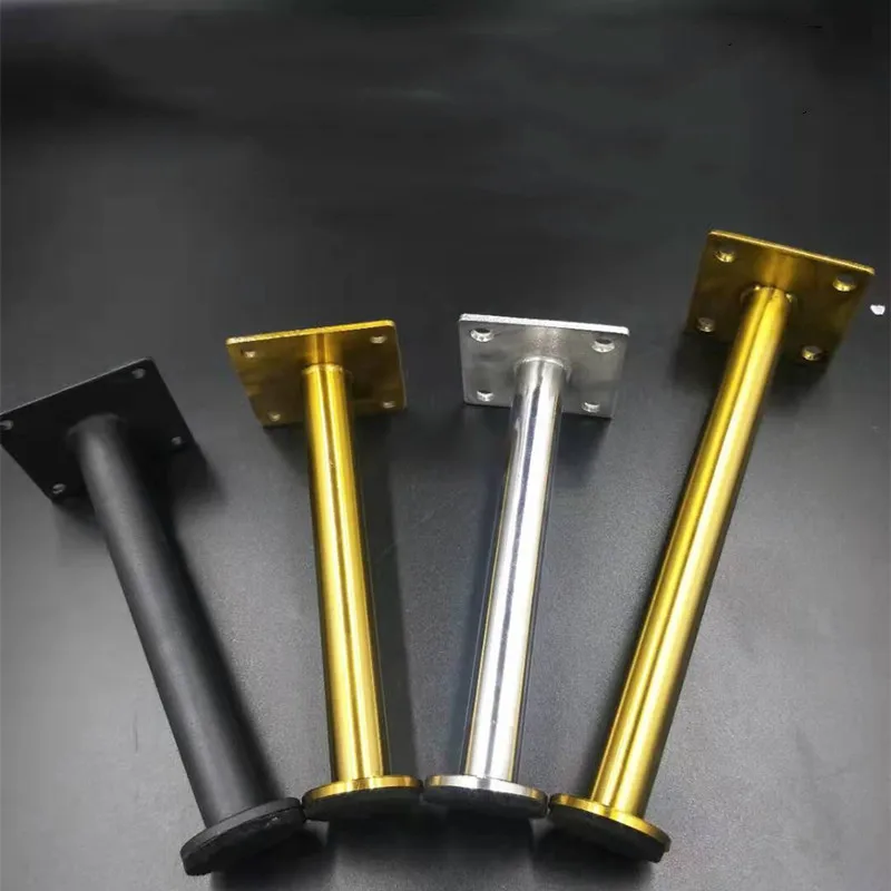 

4pcs Stainless steel columniform gold sofa leg adjustable furniture foot hardware silver color metal support cabinet feet