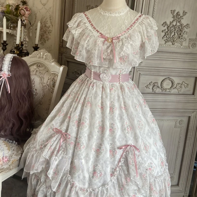

Victorian Lolita Wedding Dresses Women Vintage Lace Sleeve Collar Elegant Gorgeous Princess Dress Girl Sweet Tea Party Vestidos