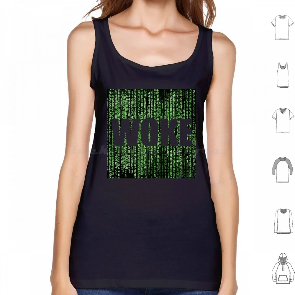 

Woke Tank Tops Print Cotton Woke Binary Binary Code Ones And Zeros There Is No Spoon The Matrix Neo Morpheus Movie