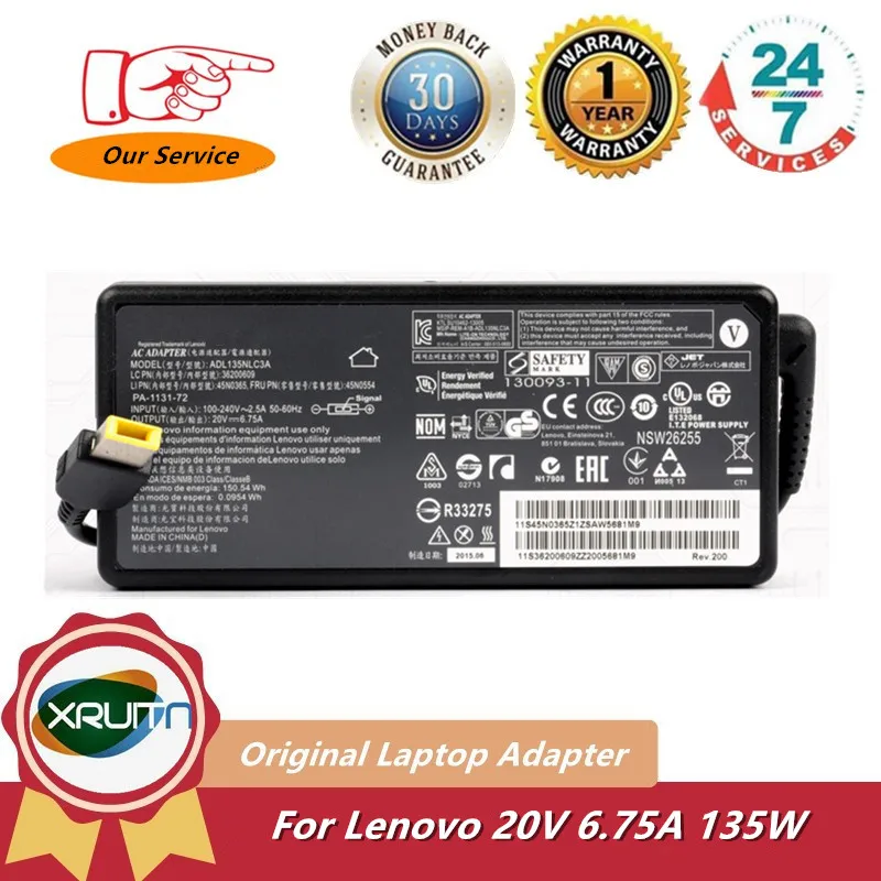 

For LENOVO Ideapad 700 700-15ISK Gaming 3 15imh05 Laptop Power Adapter Charger 20V 6.75A 135W ADL135NLC3A ADL135NDC3A 45N0362