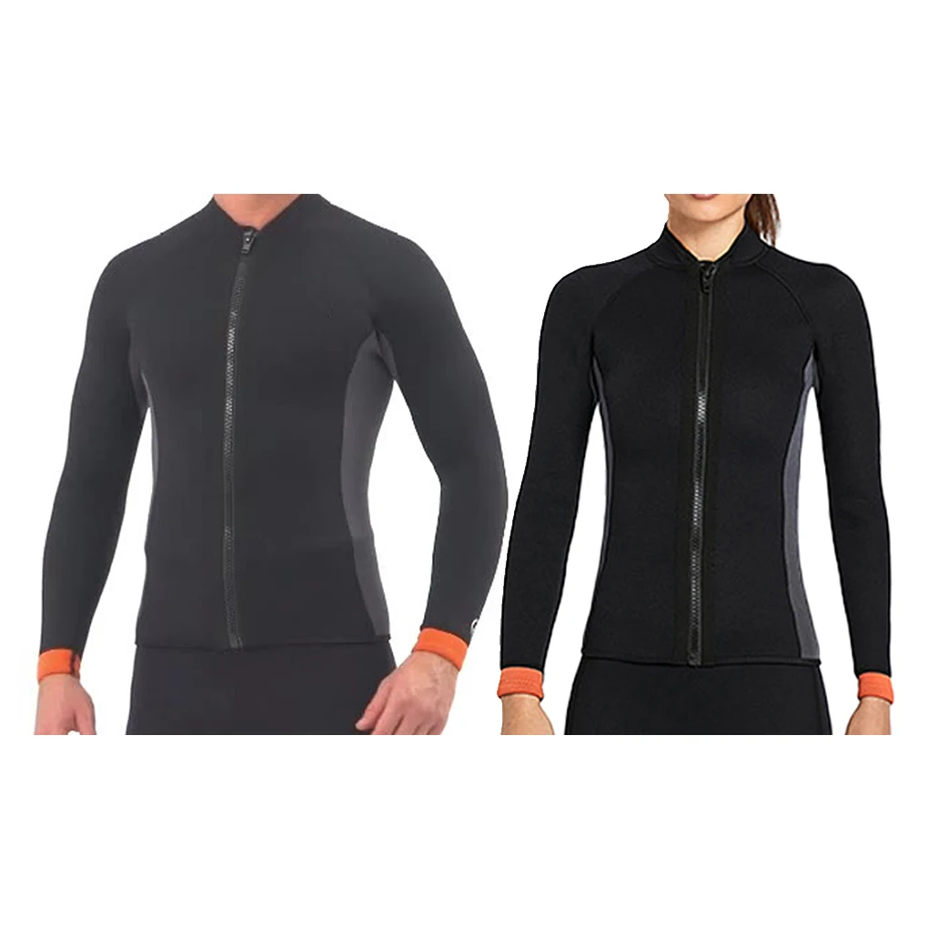 

Diving Jacket High Efficiency Cold Proof Nylon Material Good Elasticity Swimsuits Smooth Leather Edging Wetsuit Men Black M