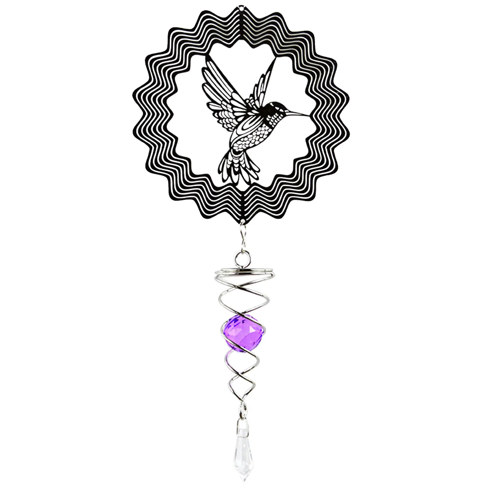 

Подвеска в виде двора, 3D украшение для сада с мандалой, спиральным хвостом и шариком, Спиннер для дома и улицы, Подарочный дизайн с колибри