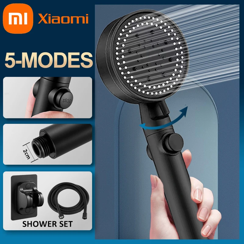 

XIAOMI MIJIA Shower Head Water Saving 5 Modes Adjustable High Pressure Showerhead Handheld Spray Nozzle Bathroom Accessories