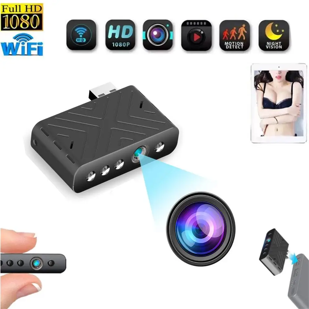 

Mini Wifi Camera Wireless Usb Interface Surveillance Camera Micro Motion Voice Recorder Security Protective Camcorder Support TF