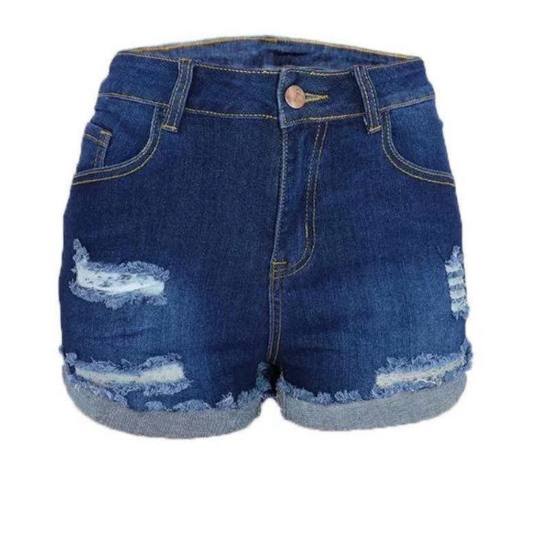 Fashion Casual Solid Tight Short Female Y2k Sexy Clothing 2023 Summer New Jeans Shorts Women Slim Ripped Fringed Creative Spring