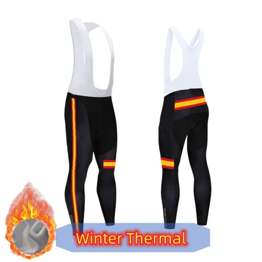 

Cycling Flag Bib Pants 2022 Winter Fleece Thermal Mens Bicycle Tights Outdoor With 9D Gel Pad Windproof Shockproof Bike Trousers