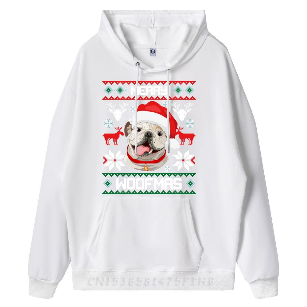 Английский бульдог Merry Woofmas на Рождество футболки с рисунком собаки мужские