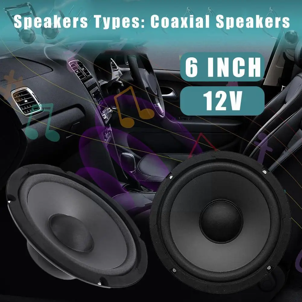 

6 Inch 600W 2-Way Car HiFi Coaxial Speaker Moisture-proof Speakers Vehicle Full Auto Stereo Range Horn Rubber PP Frequency T6M4