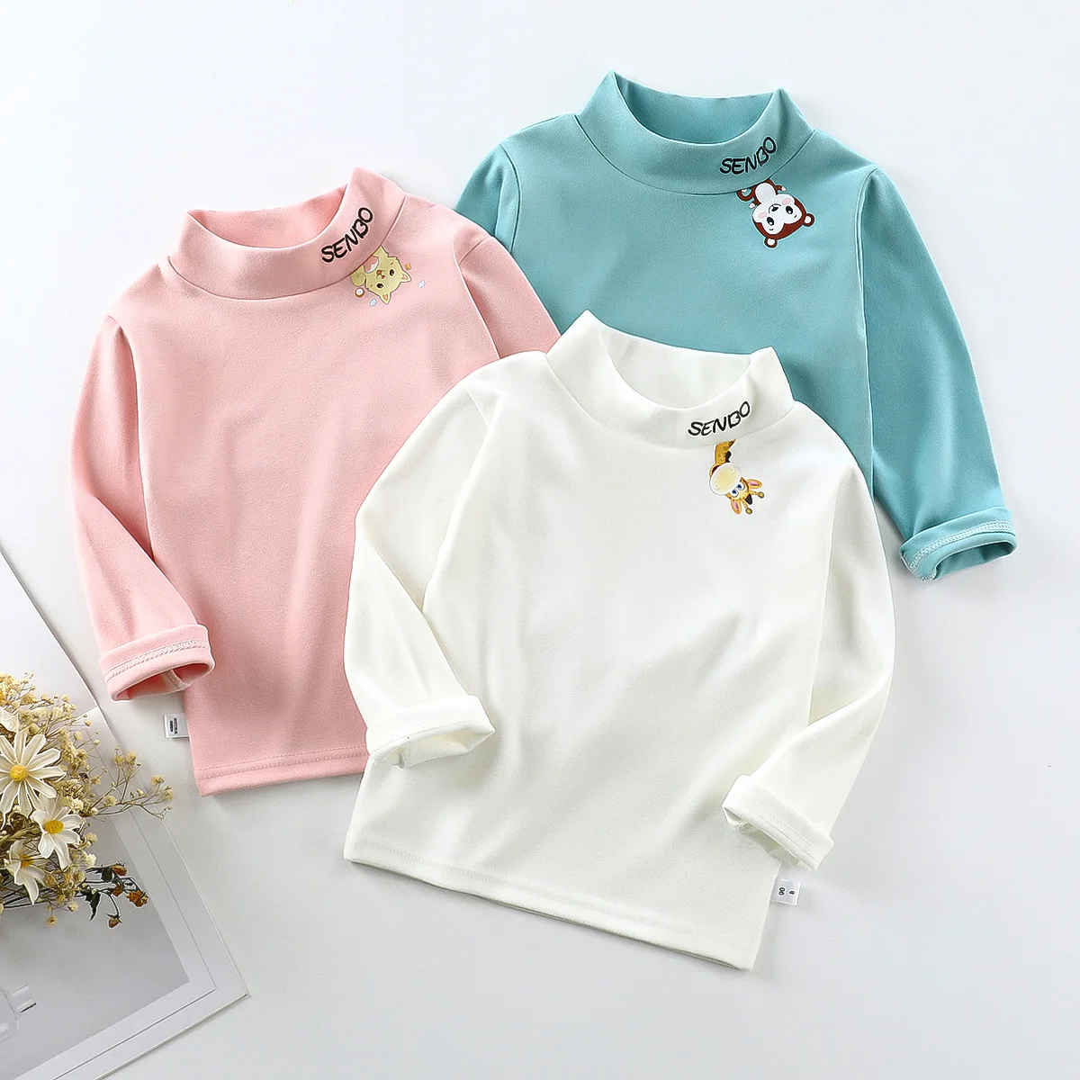 

Демисезонная Одежда для маленьких мальчиков и девочек, детское плотное нижнее белье с длинным рукавом для младенцев, Детская футболка, топы...