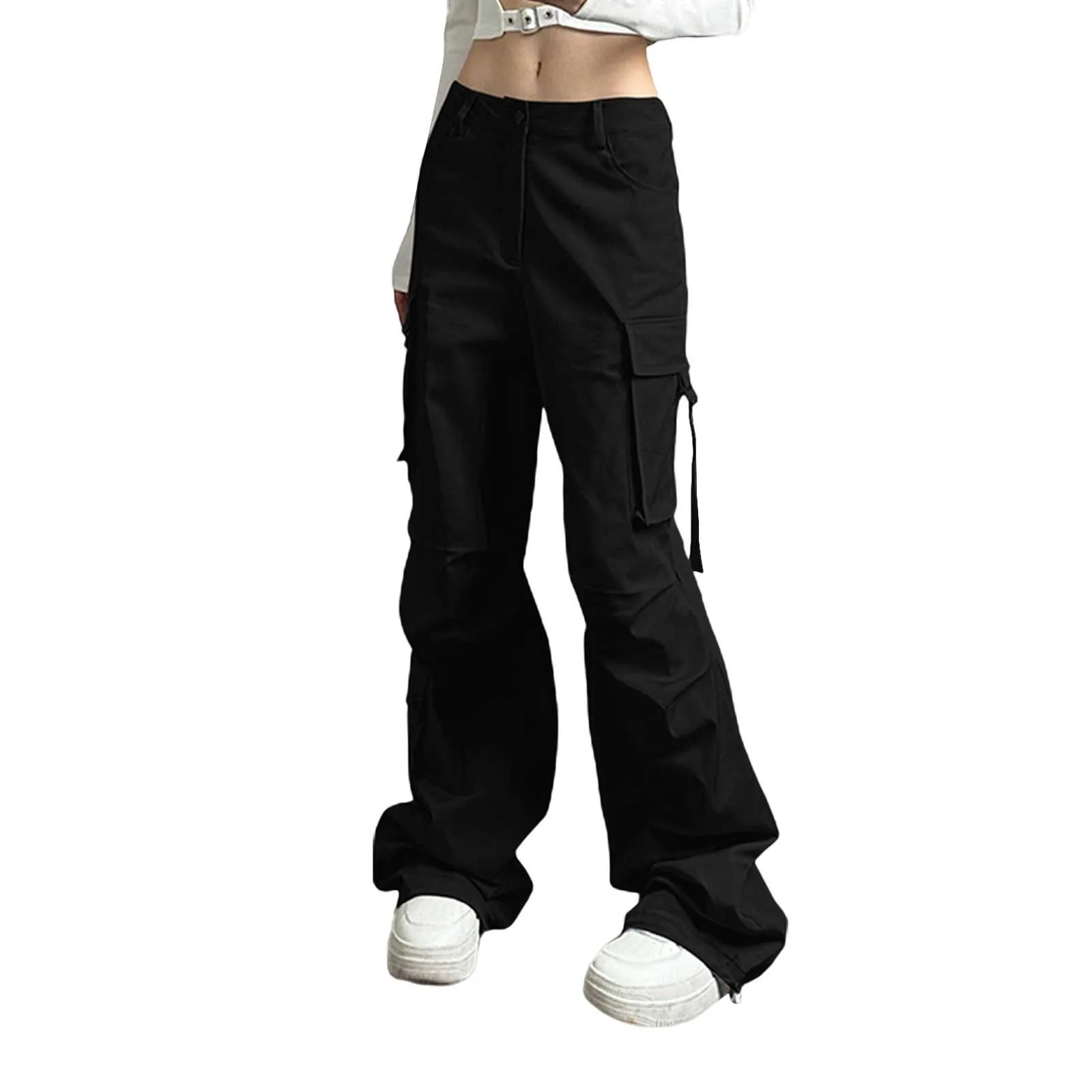 

Cargo Pant Trousers Fashion Baggy Pocket Japanese 2000s Parachute Pants 2023 Spring Autumn Girl Women Clothes Y2K Streetwear