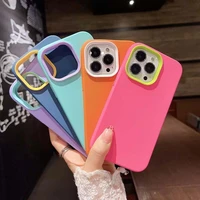 candy color three in one phone case for iphone 13 pro max 11 12 mini x xs max xr 7 8 plus soft silicone full cover
