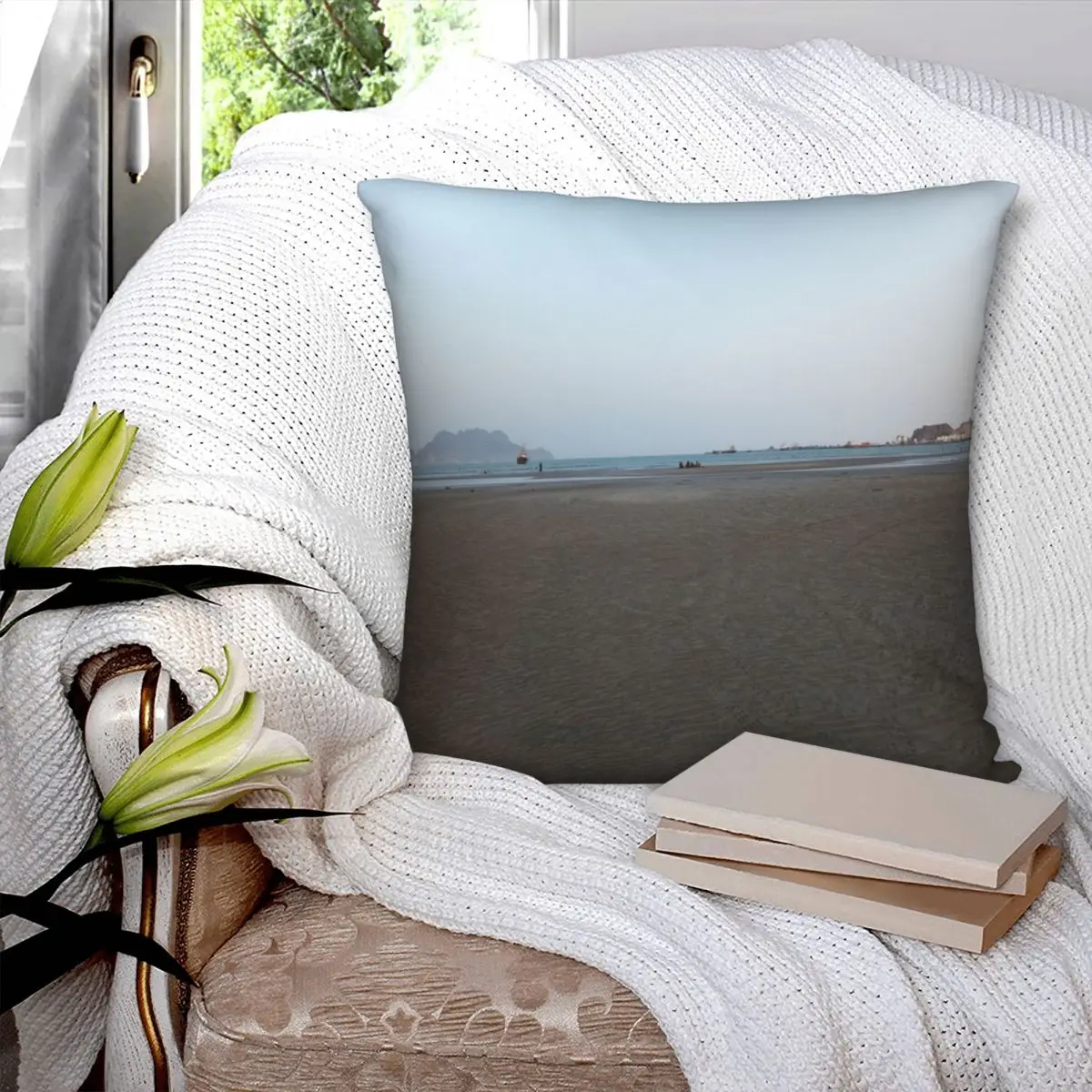 Наволочка дыхательная квадратная из полиэстера на молнии