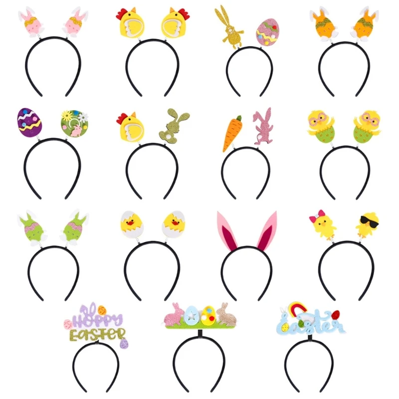 

Детская повязка на голову в форме кролика с блестками разных видов