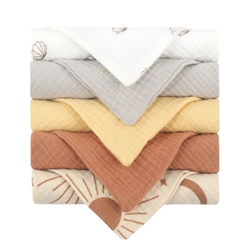 

5 шт. детское полотенце, впитывающая пот ткань, детская салфетка для лица, хлопковый квадратный носовой платок