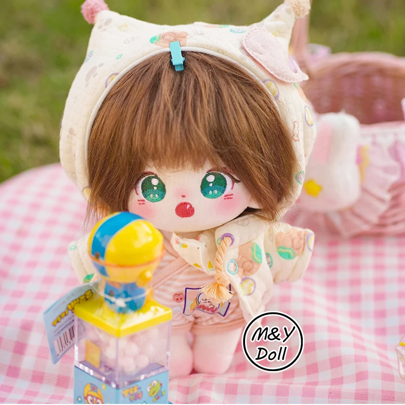 

20cm Plush Baby Idol Dolls Dark Brown Hair Jungkook Jimin Jin V SUGA RM J-hope Doll for girls Fans Collection Birthday Gift