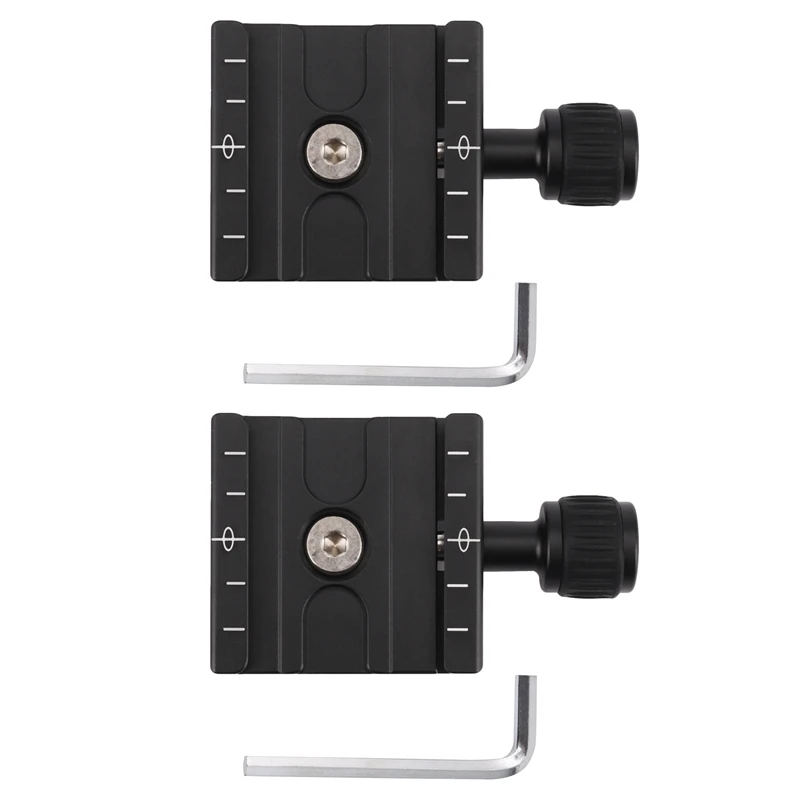

2X Aluminium 50Mm Quick Release Plate QR Clamp Fits Arca-Swiss Standard For Tripod Ballhead