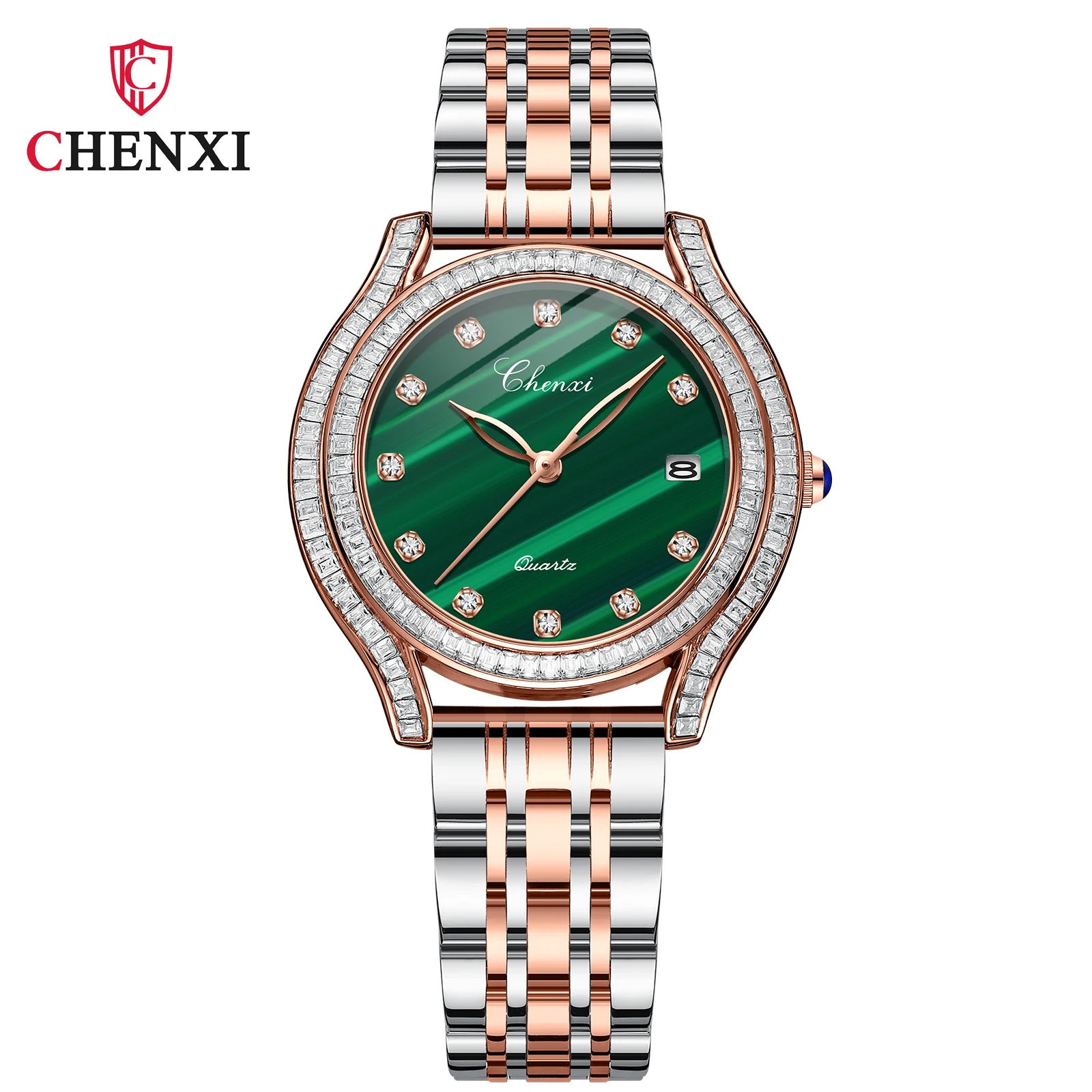 

Genuine fashion trend watches women waterproof women's watches with diamonds emerald steel strap ladies watches