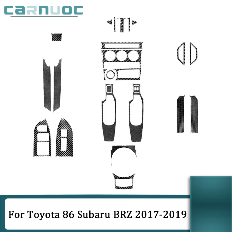 

For Toyota 86 Subaru BRZ 2017 2018 2019 Car Carbon Fiber Black Stickers Interior Decorative Accessories