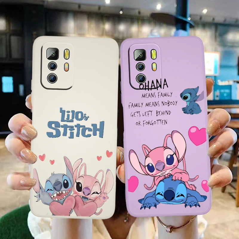 

Disney Stitch Lilo Angel Phone CaseFor Xiaomi Redmi Note 11 11S 10 10S 9 9S 9T 8 8T 7 5 Pro 4G 5G Liquid Candy Color Shell Funda