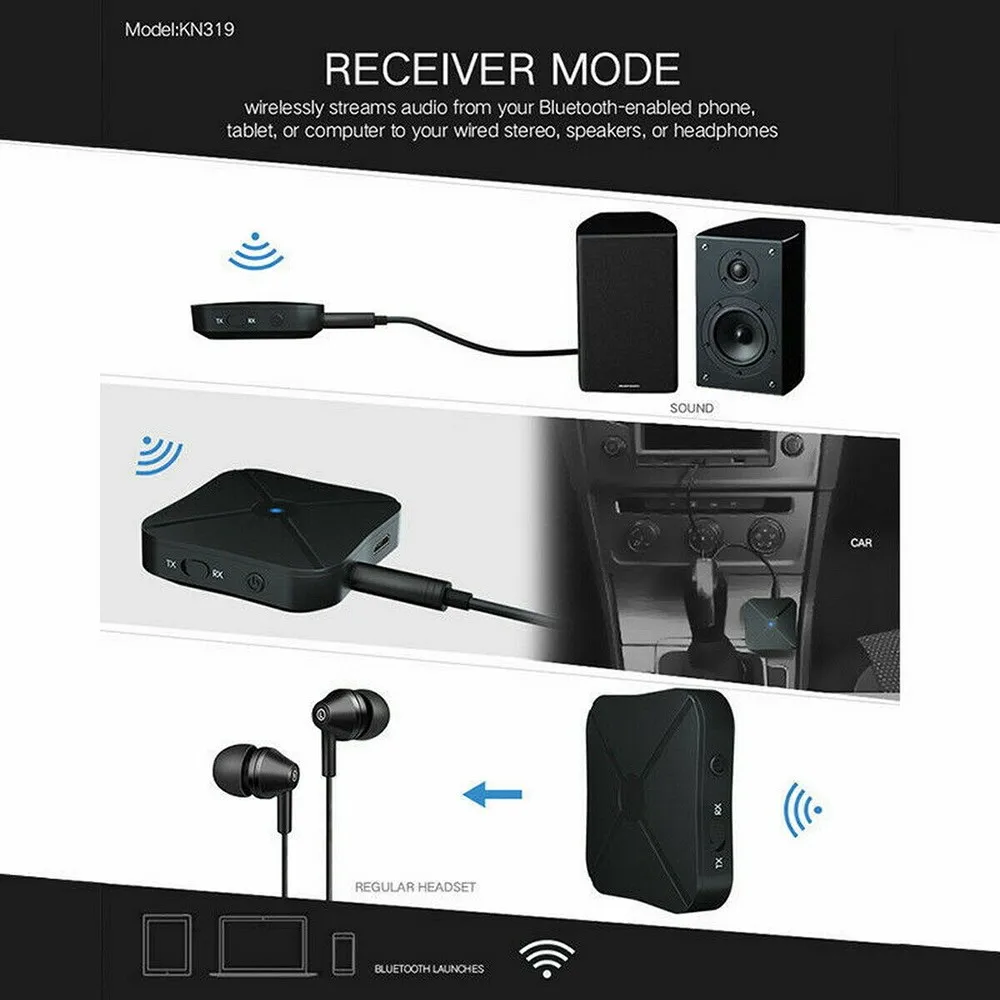 

Ресивер-передатчик 2 в 1 с поддержкой Bluetooth 4,2 и штекером AUX 3,5 мм