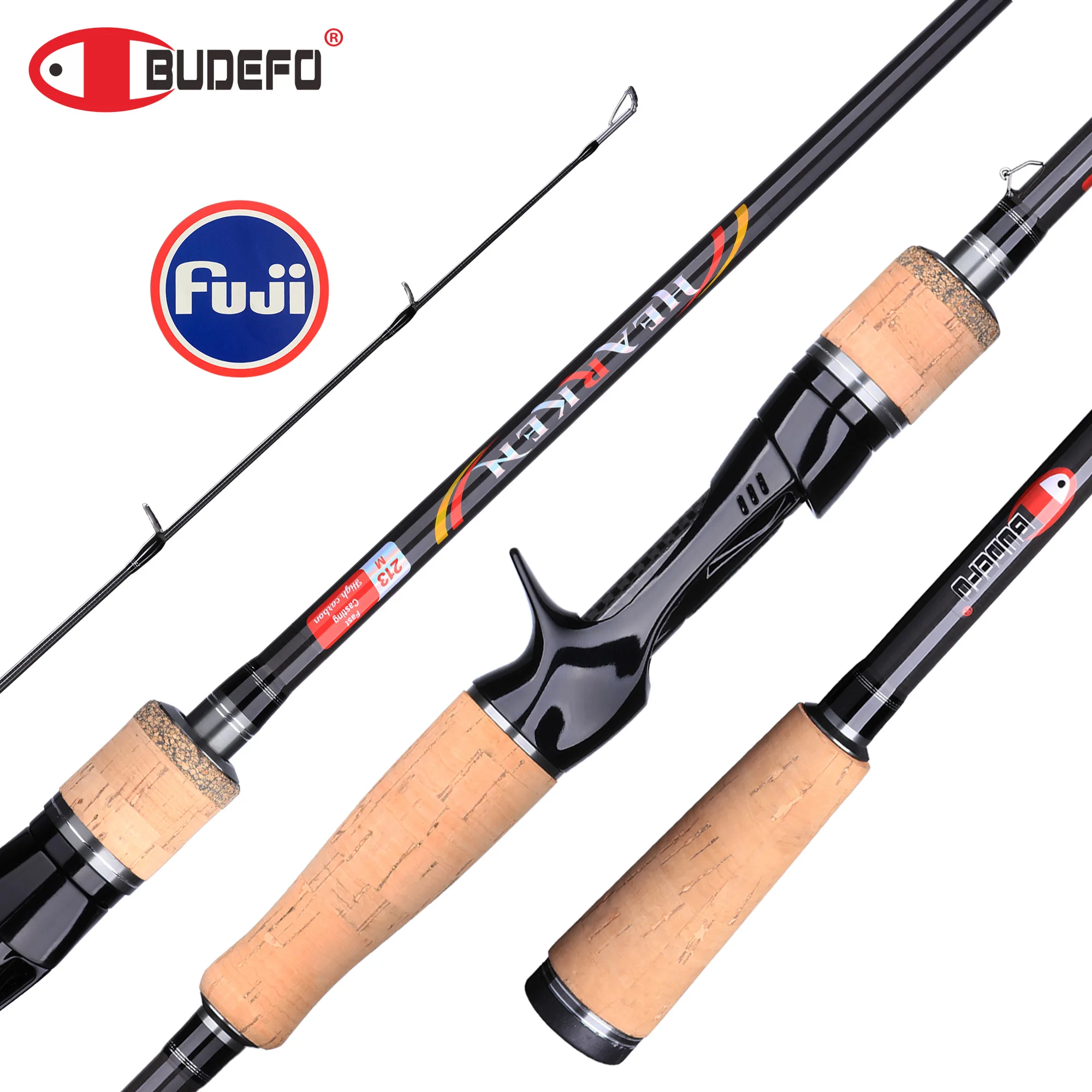 

BUDEFO HEARKEN 1.68m 1.8m 2.1m 2.4m 2.7m 3.0m spinning casting travel Rod FUJI Guide lure 3-50gL/ML/M/MH Carbon Lure Fishing Rod